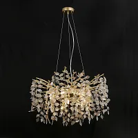 Люстра подвесная LSP-6049 Lussole прозрачная на 8 ламп, основание матовое золото в стиле современный классический ветви Люстра подвесная LSP-6049 Lussole прозрачная на 8 ламп, основание матовое золото в стиле современный классический ветви